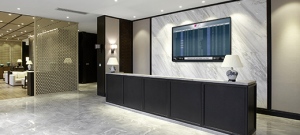 FlyteBoard in hotel reception area